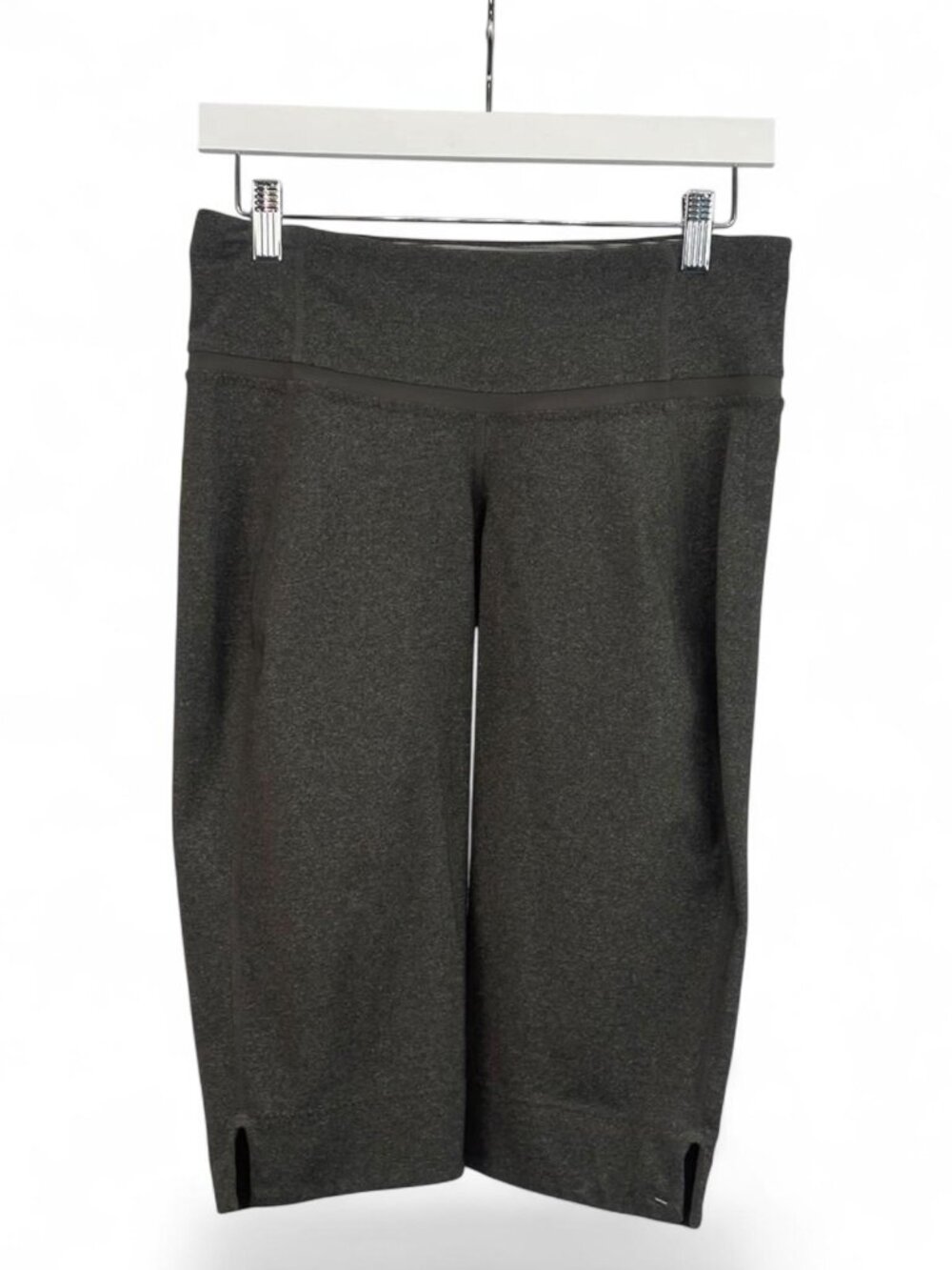 Lululemon Still Crop Pants - Heathered Grey Wide Leg Capris - Size 8